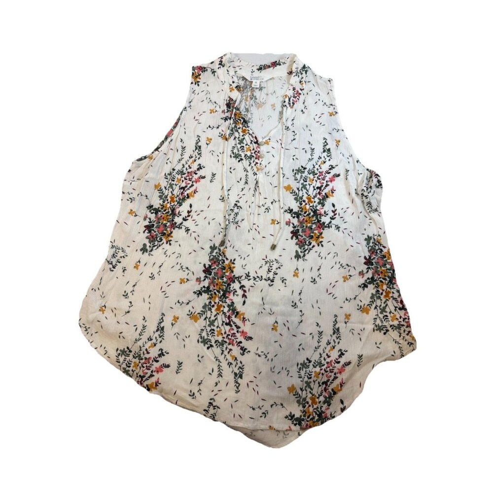 Plus Size market and spruce 2x Tank White/ Floral